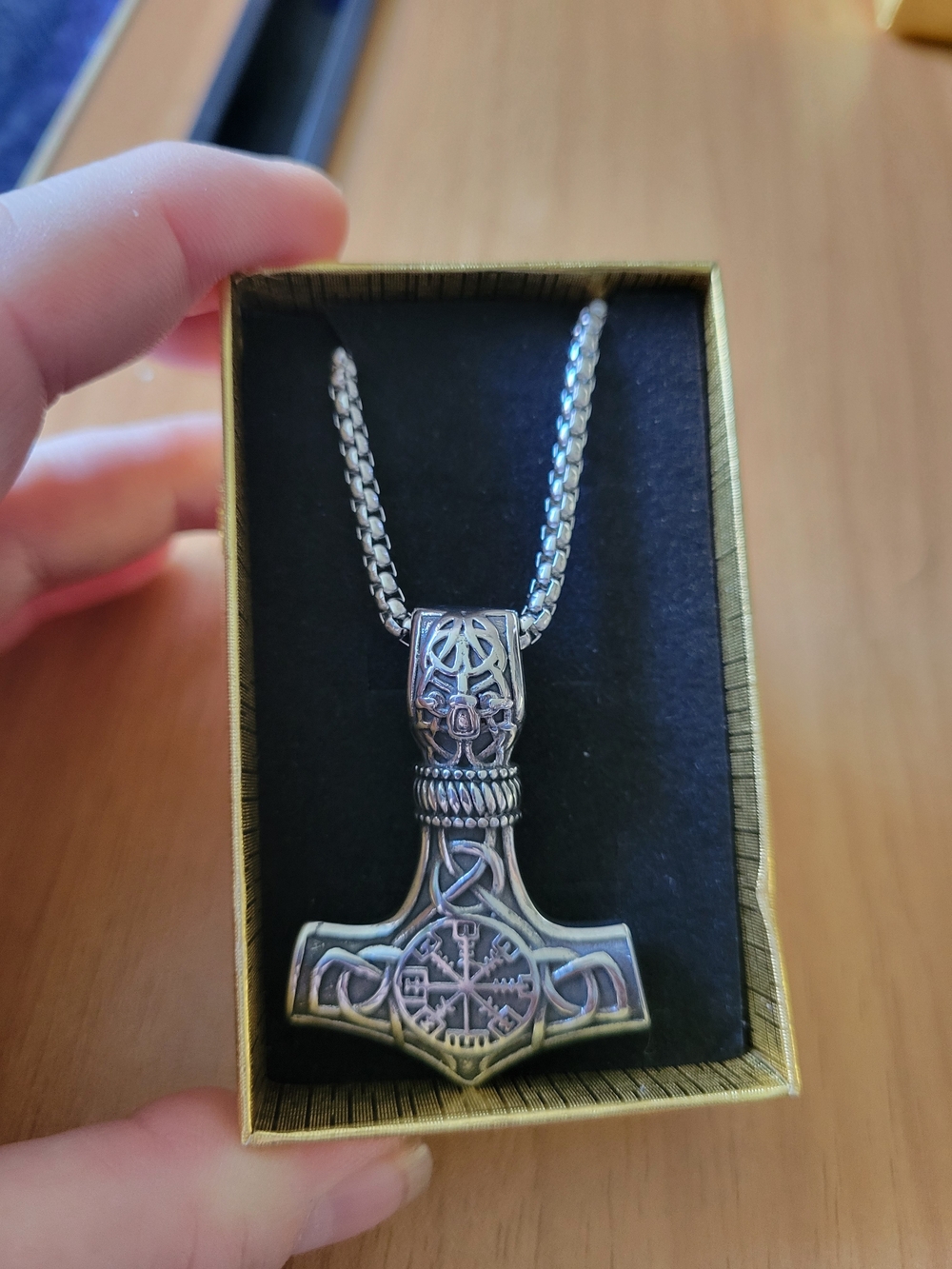 🧋NEW🧋 Stainless Steel Thor's Hammer Pendant Necklace - Antique Silver